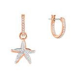 Swarovski Ocean Crab White Rose Gold Plating Pierced Earrings-Seven Season