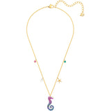 Swarovski Ocean Seahorse Multi-Colored Gold Plating Pendant Necklace -Seven Season