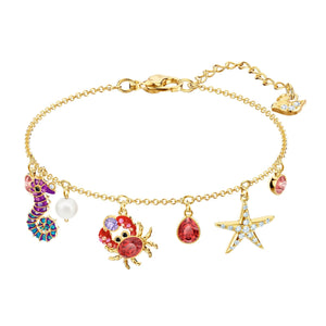 Swarovski Ocean Sealife Multi-Colored Gold Plating Chain Bracelet-Seven Season