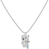 Swarovski Polar Bear Multi-Colored Rhodium Plated Pendant Necklace-Seven Season