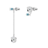 Swarovski Polar Bear Multi-Colored Rhodium Plated Pierced Earrings-Seven Season