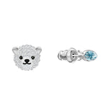 Swarovski Polar Bear Multi-Colored Rhodium Plated Pierced Earrings-Seven Season