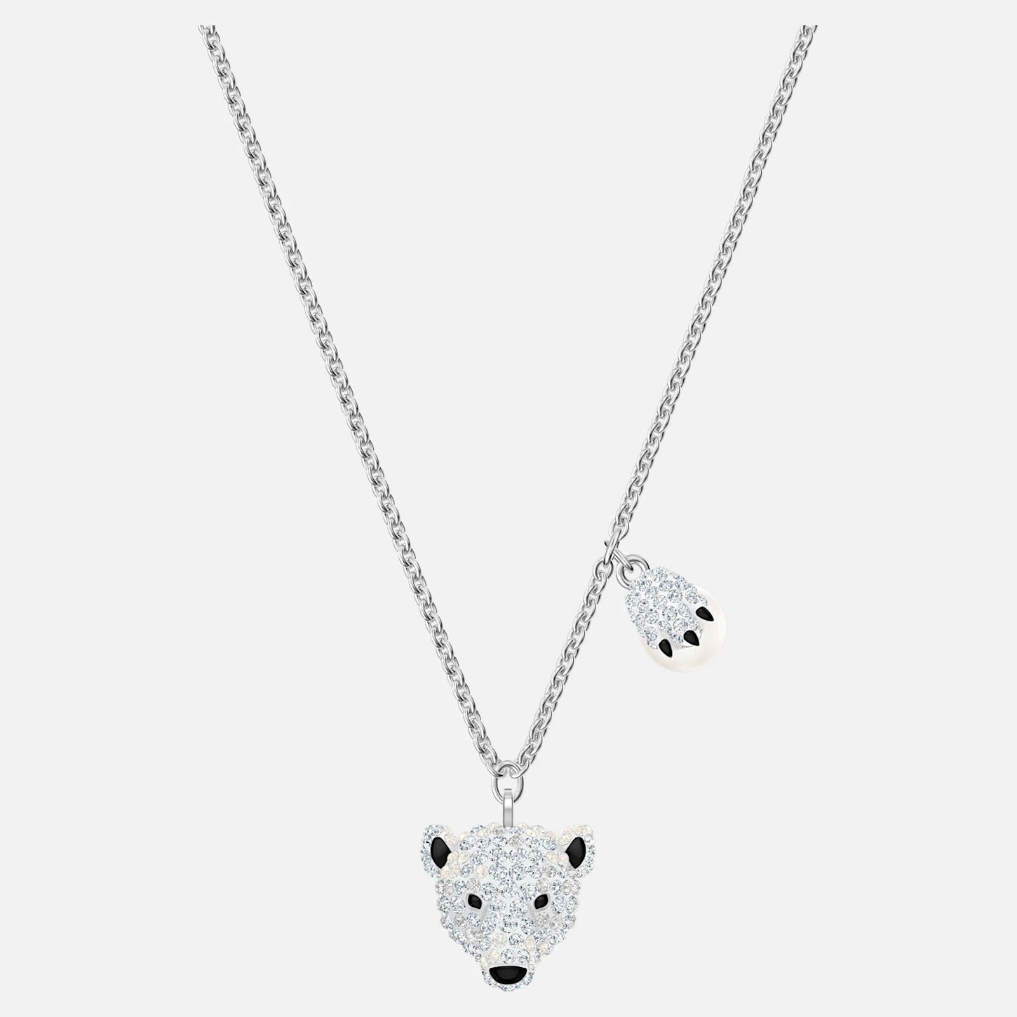 Polar Bestiary Polar Bear Multi Colored Rhodium Plated Pendant Necklace Seven Season