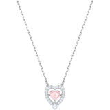 Swarovski Sparkling Dance Pink Rhodium Plating Heart Necklace -Seven Season