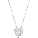 Swarovski Sparkling Dance Pink Rhodium Plating Heart Necklace -Seven Season