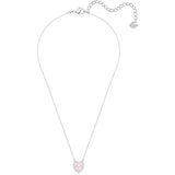 Swarovski Sparkling Dance Pink Rhodium Plating Heart Necklace -Seven Season