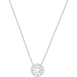 Swarovski Sparkling Dance White Rhodium Plating Round Necklace-Seven Season