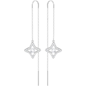 Swarovski Sparkling Dance White Rhodium Plating Star Pierced Earrings -Seven Season