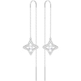 Swarovski Sparkling Dance White Rhodium Plating Star Pierced Earrings -Seven Season