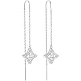 Swarovski Sparkling Dance White Rhodium Plating Star Pierced Earrings -Seven Season