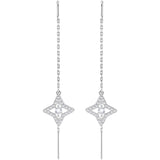 Swarovski Sparkling Dance White Rhodium Plating Star Pierced Earrings -Seven Season