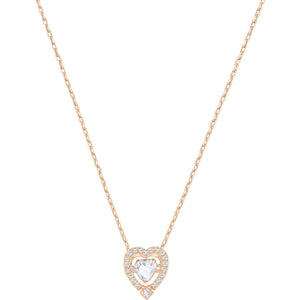 Swarovski Sparkling Dance White Rose Gold Plating Heart Necklace -Seven Season