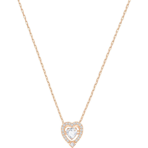 Swarovski Sparkling Dance White Rose Gold Plating Heart Necklace -Seven Season