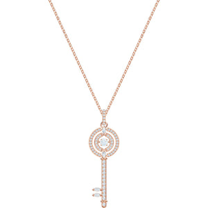 Swarovski Sparkling Dance White Rose Gold Plating Key Necklace -Seven Season