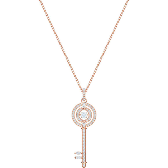 Swarovski Sparkling Dance White Rose Gold Plating Key Necklace -Seven Season