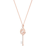 Swarovski Sparkling Dance White Rose Gold Plating Key Necklace -Seven Season