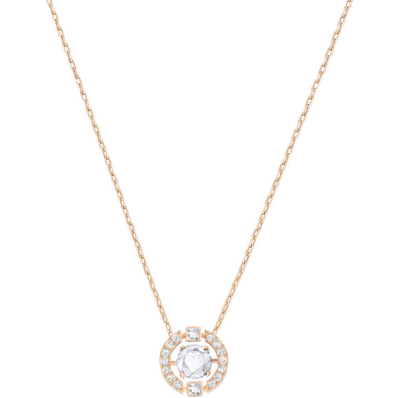 Swarovski Sparkling Dance White Rose Gold Plating Round Necklace -Seven Season