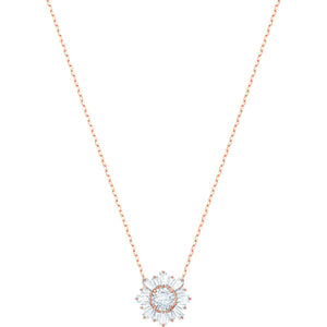 Swarovski Sunshine Medium White Rose Gold Plating Pendant Necklace-Seven Season