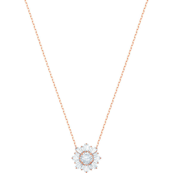 Swarovski Sunshine Medium White Rose Gold Plating Pendant Necklace-Seven Season