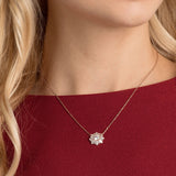Swarovski Sunshine Medium White Rose Gold Plating Pendant Necklace-Seven Season