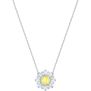 Swarovski Sunshine Medium Yellow Rhodium Plating Pendant Necklace-Seven Season