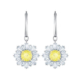 Swarovski Sunshine White Rhodium Pierced Drop Earrings-Seven Season