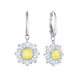 Swarovski Sunshine White Rhodium Pierced Drop Earrings-Seven Season