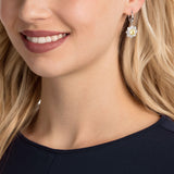 Swarovski Sunshine White Rhodium Pierced Drop Earrings-Seven Season