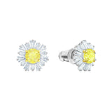 Swarovski Sunshine White Rhodium Pierced Earrings-Seven Season