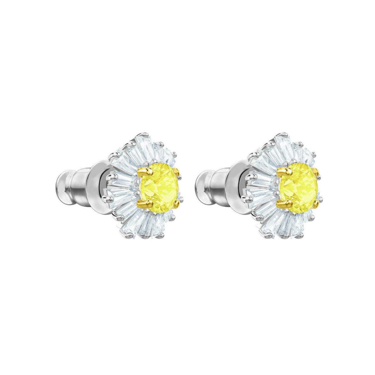 Sunshine White Rhodium Pierced Earrings Seven Season