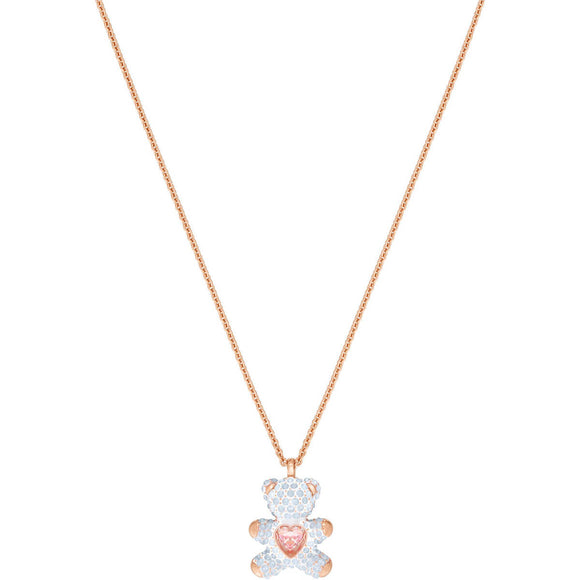 Swarovski Teddy Multi-Colored Rose Gold-Plating Pendant Necklace -Seven Season