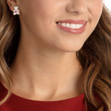 Swarovski Teddy Multi-Colored Rose Gold-Plating Pierced Earring -Seven Season