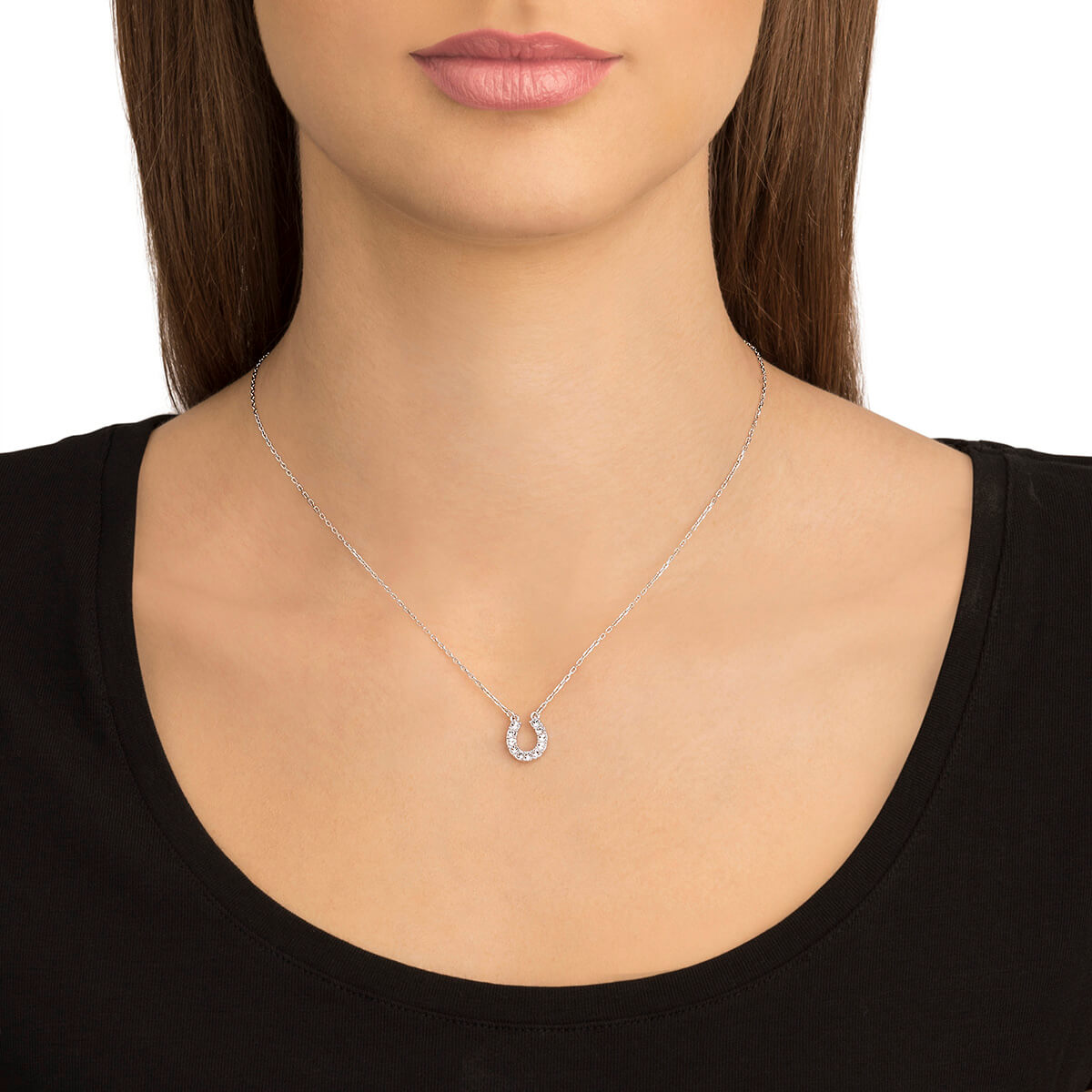 Lady necklace white rhodium plating discount