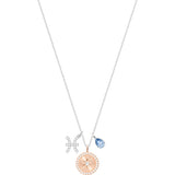 Swarovski Zodiac Pisces Blue Rhodium Plated Pendant Necklace-Seven Season