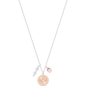 Swarovski Zodiac Sagittarius Pink Rhodium Plated Pendant Necklace-Seven Season