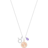 Zodiac Taurus Violet Rhodium Plated Pendant Necklace