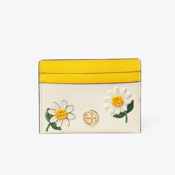 Tory Burch Robinson Floral Embroidered Card Case-Seven Season