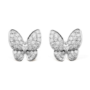 Van Cleef & Arpels Diamond Accent Two Butterfly Stud Earrings-Seven Season