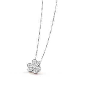 Van Cleef & Arpels Frivole Clover White Gold-Plated Pendant Necklace-Seven Season