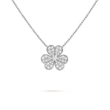 Van Cleef & Arpels Frivole Clover White Gold-Plated Pendant Necklace-Seven Season