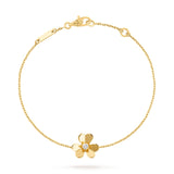 Van Cleef & Arpels Frivole Clover Yellow Gold-Plated Mirror-Polished Chain Bracelet-Seven Season