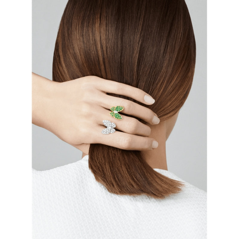 Two-Tone Double Butterfly Between the Finger Ring