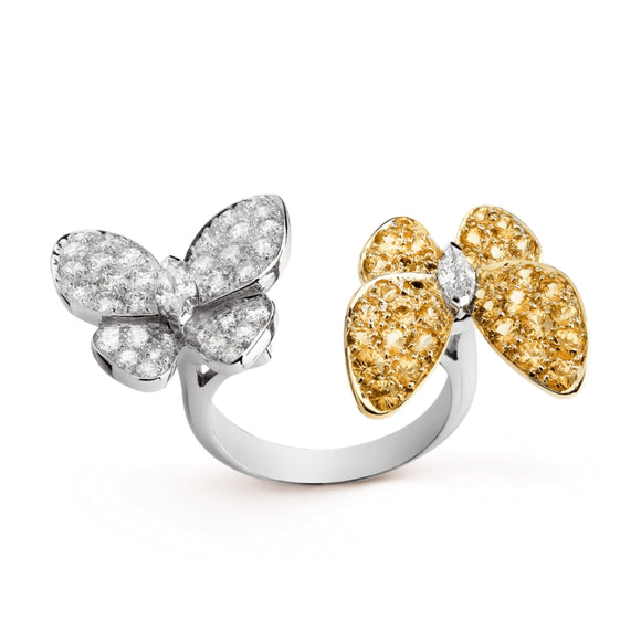 Two finger butterfly discount ring