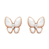 Van Cleef & Arpels Two Butterfly Mother-of-Pearl Stud Earrings-Seven Season