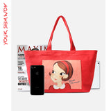 Youk Shim Won Cute Ria Medium Red Tote Bag-Seven Season