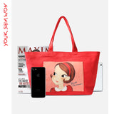 Youk Shim Won Cute Ria Medium Red Tote Bag-Seven Season