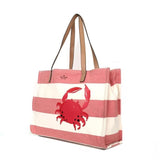 kate spade new york Crab Warm Guava Canvas Tote Bag-Seven Season