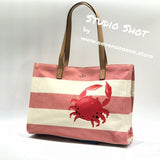 kate spade new york Crab Warm Guava Canvas Tote Bag-Seven Season