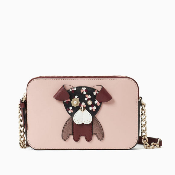Floral Pup Double Zip Small Crossbody Bag Seven Season