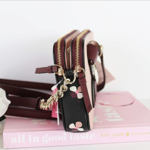 Floral Pup Double Zip Small Crossbody Bag Seven Season